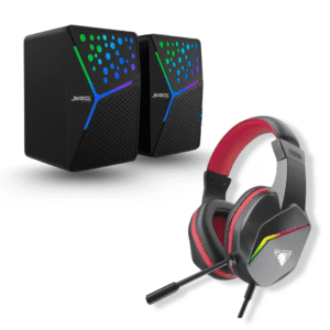USB Colorful Lighting Speaker Jedel- S-554 + Gaming Headset With RGB Lights Jedel GH-269