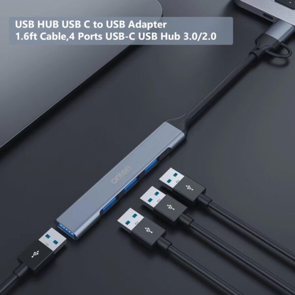 4 Port USB Hub USB-C & USB 3.0 OTN-UCA9701 Onten