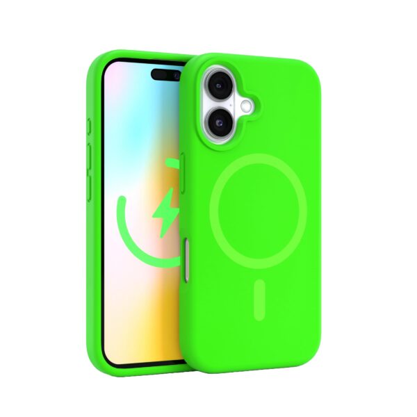 iphone 16 Silicone Case Black Green