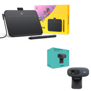 Virtual Classroom Pro Kit: XP-PEN Deco 640 & Logitech C270"