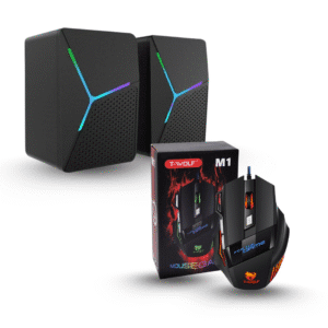 Usb Colorful Lighting Speaker Jedel- S-553 + RGB Gaming Mouse T-WOLF M1 Mouse