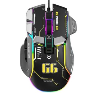 USB Macro Programming Wired Gaming Mouse G6 with RGB Light