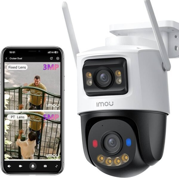 Cruiser Dual Lens 2(5MP + 5MP) Outdoor PT Camera IPC-S7XEP-10MOWED