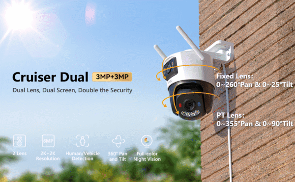 Imou Cruiser Dual Lens Outdoor PT Camera IPC-S7XEP-6MOWED (3MP+3MP)